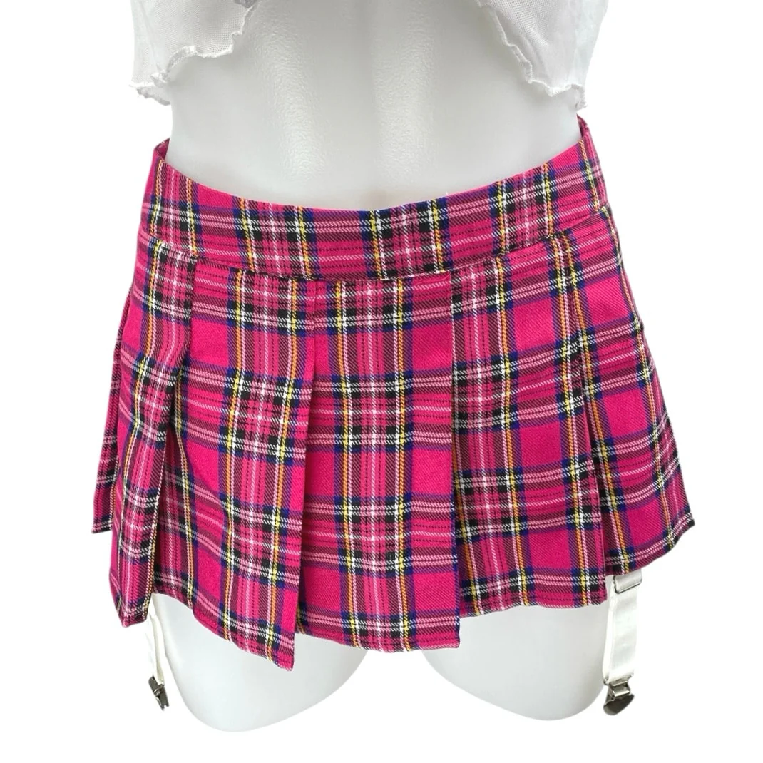 Trickz N' Treatz White Pink Plaid Sexy Schoolgirl Uniform Costume Costplay Set M - Image 4