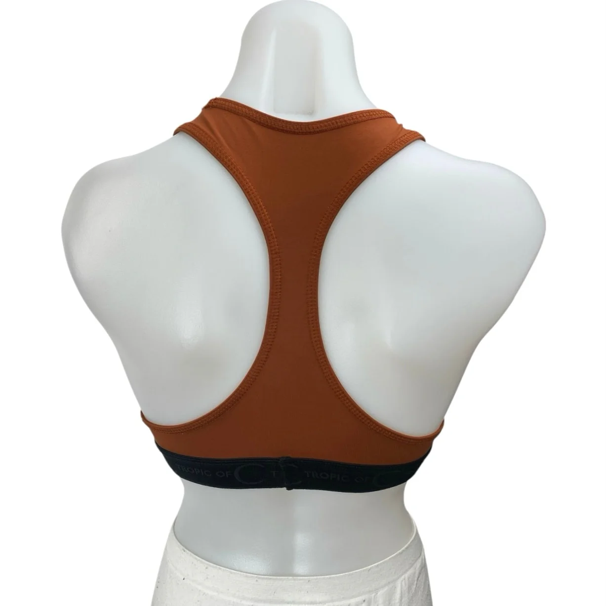 Tropic of C Circ Brown Sleeveless Racerback Athletic Sports Bra Crop Tank Top XS - Image 2