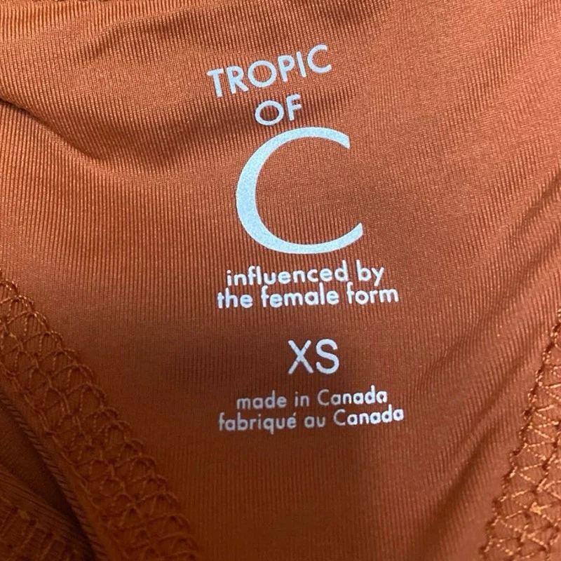 Tropic of C Circ Brown Sleeveless Racerback Athletic Sports Bra Crop Tank Top XS - Image 3