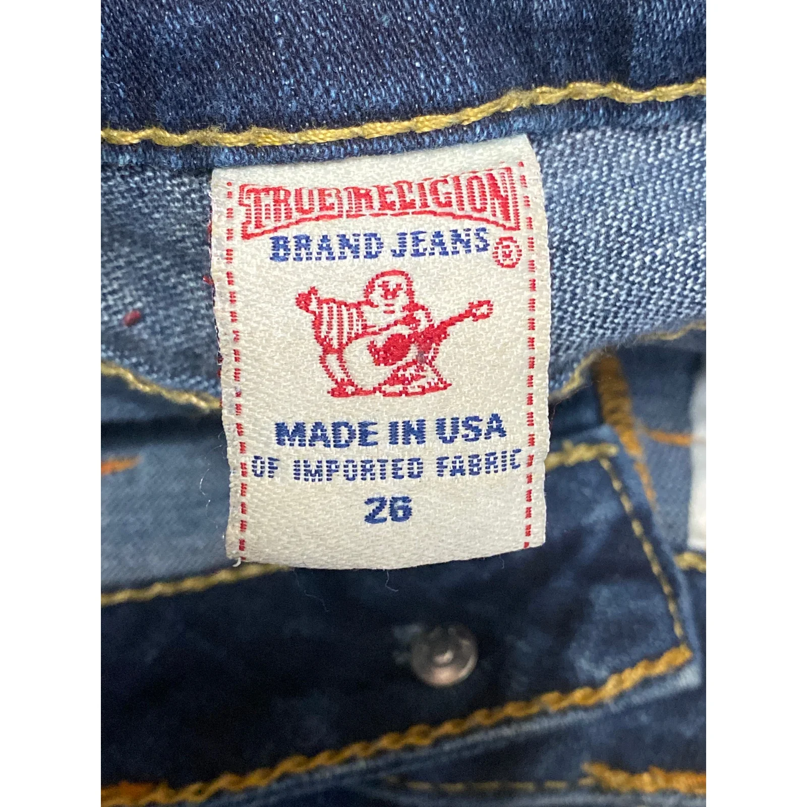 True Religion Women's Blue Low Rise Dark Wash Flared Bootcut Denim Jeans Sz 26 - Image 6