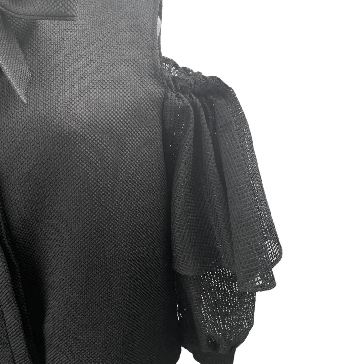 Twist Turn Women's Black Bow Tie Cold Shoulder Button Down Blouse Shirt Top M/L - Image 3