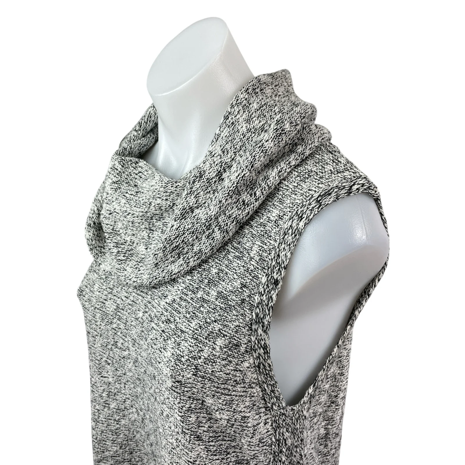 Two by Vince Camuto Heather Gray Cowl Neck Sleeveless Sweater Mini Dress Size L - Image 3