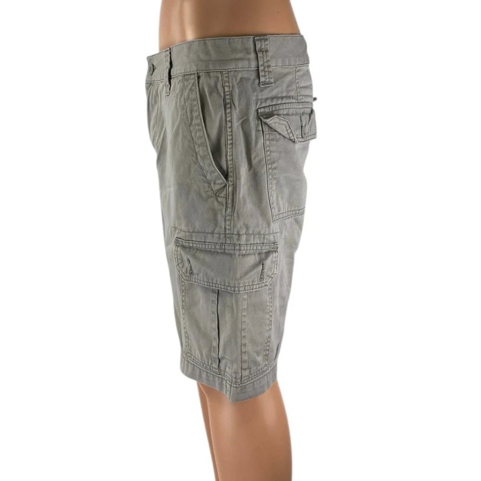 U.S Polo Assn. Men's Gray High Waisted Straight Leg Pockets Cargo Shorts Size 34 - Image 2