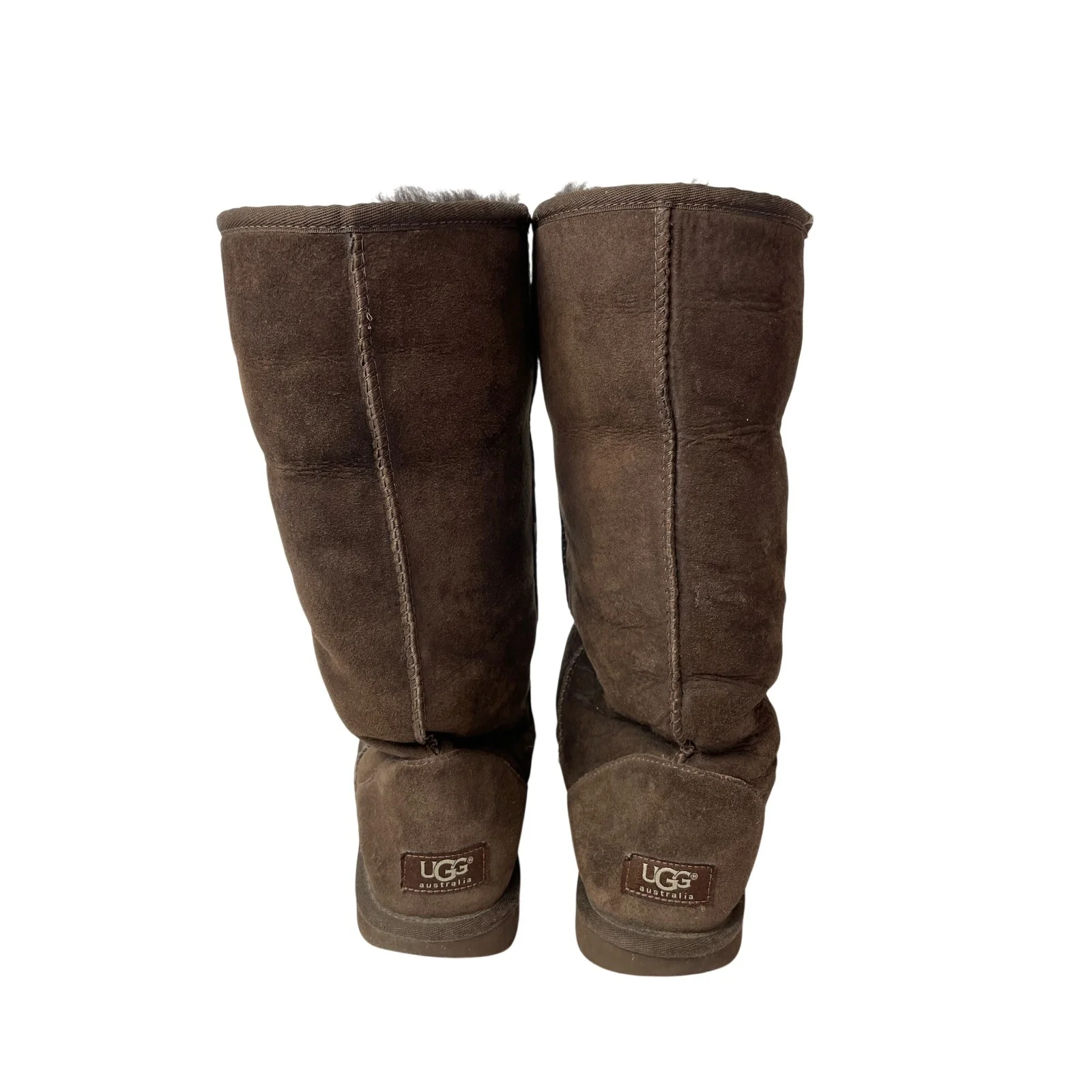 UGG Brown Sheepskin Suede Leather Round Toe Classic Tall II Winter Boots Size 9 - Image 2