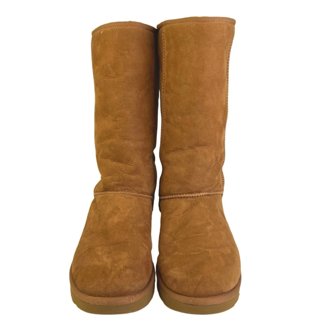 UGG Classic II Women's Brown Suede Leather Round Toe Pull On Winter Boots Size 8 - Image 2