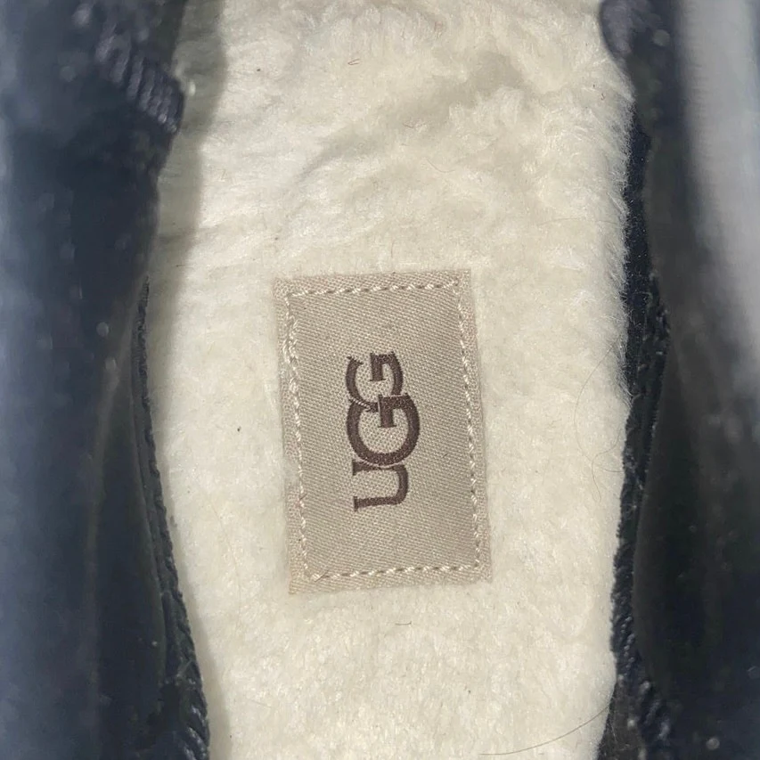 UGG Droplet Womens Black Rubber Slip On Chelsea Ankle Boots Rain Boots Size 8 - Image 5