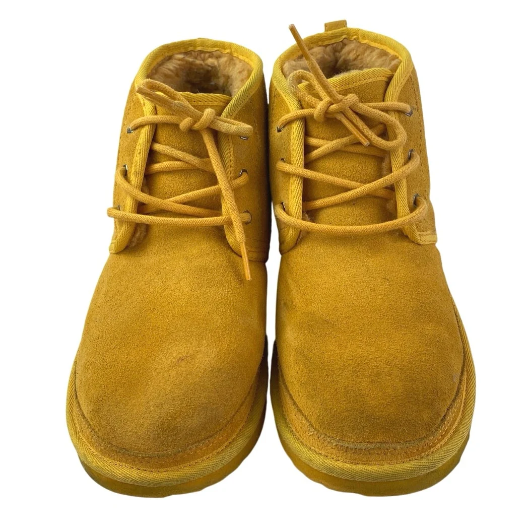UGG Neumel II Women's Yellow Lace Up Suede Faux Shearling Chukka Boots Size 6 - Image 2