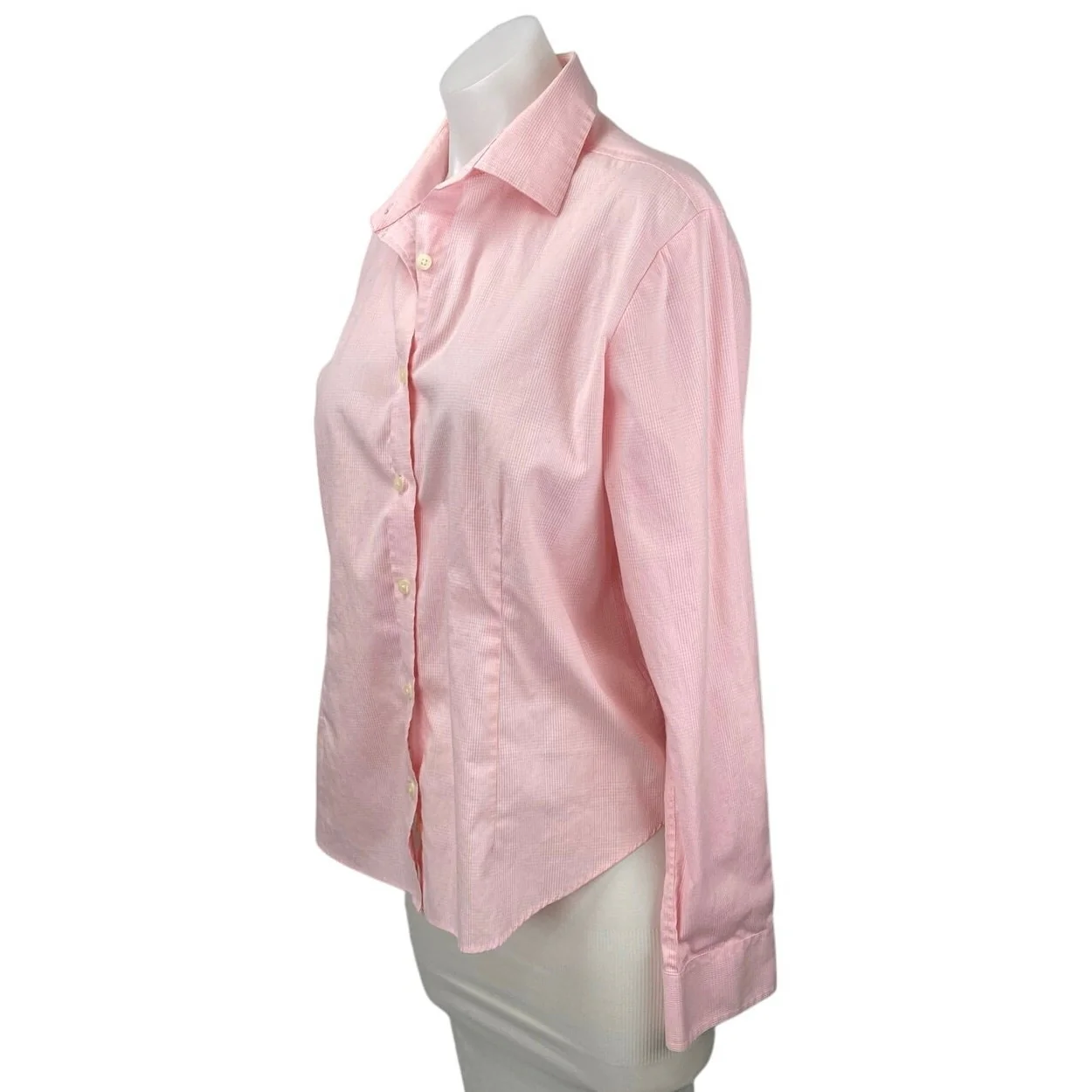 Ultra Club Performance Pinpoint Womens Pink Long Sleeve Button Down Shirt Top L - Image 2
