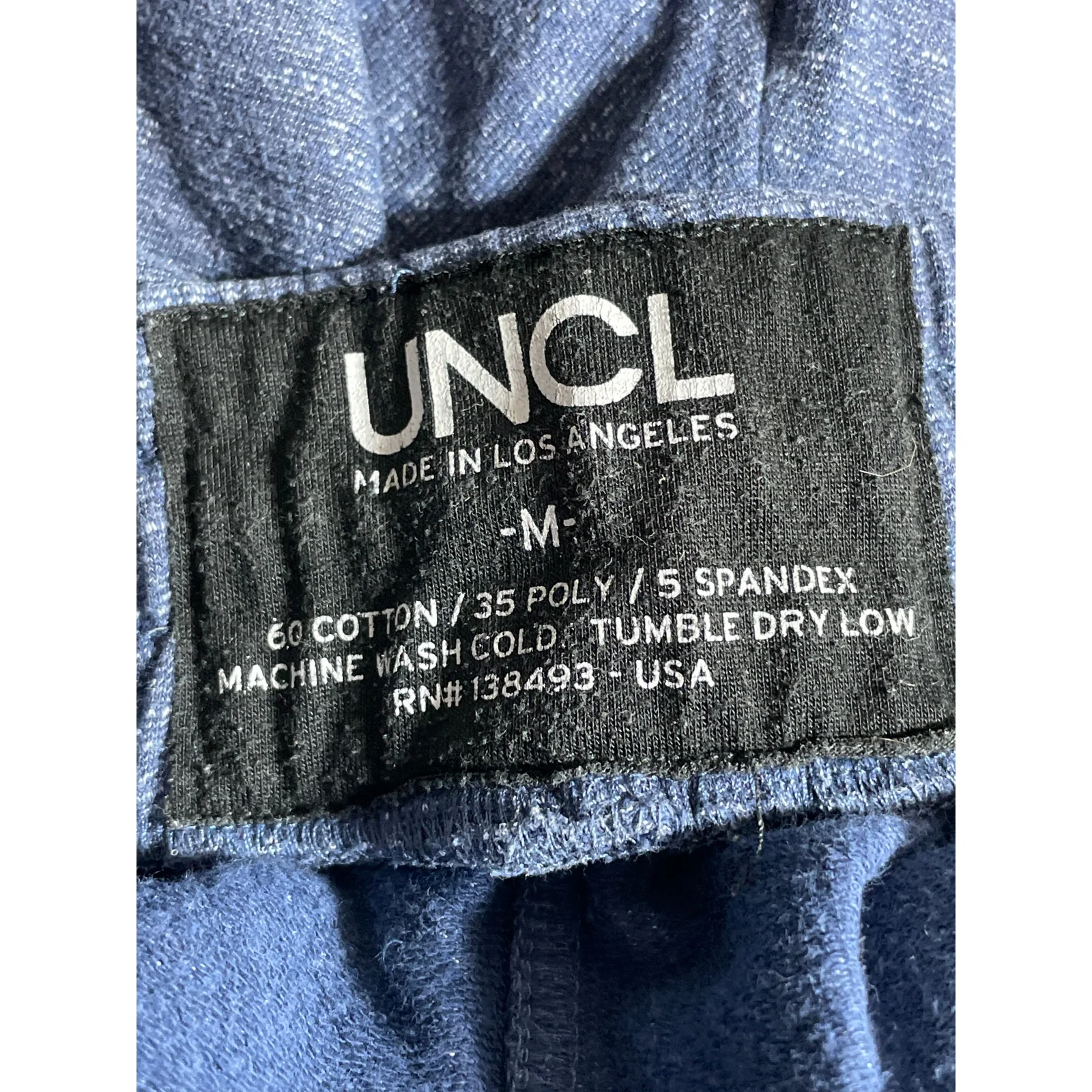 UNCL Men's Blue Melange High Rise Lounge Running Athletic Activewear Shorts Sz M - Image 5