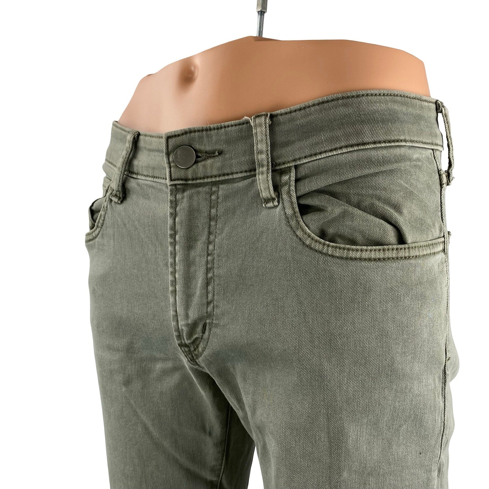 Uniqlo 2-way Stretch Skinny Tapered Men's Green Slim Fit Denim Jeans Size 30x34 - Image 3