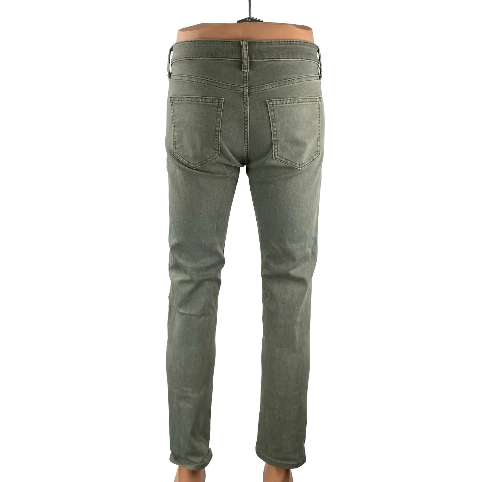 Uniqlo 2-way Stretch Skinny Tapered Men's Green Slim Fit Denim Jeans Size 30x34 - Image 4