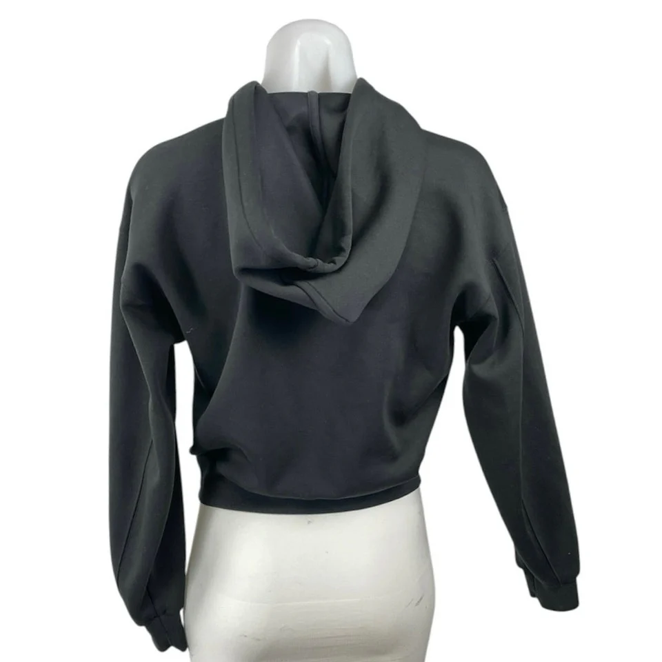 Uniqlo Black Yoga Gym Athletic Activewear Crop Hoodie Sweater Sweatshirt Top XS - Image 2