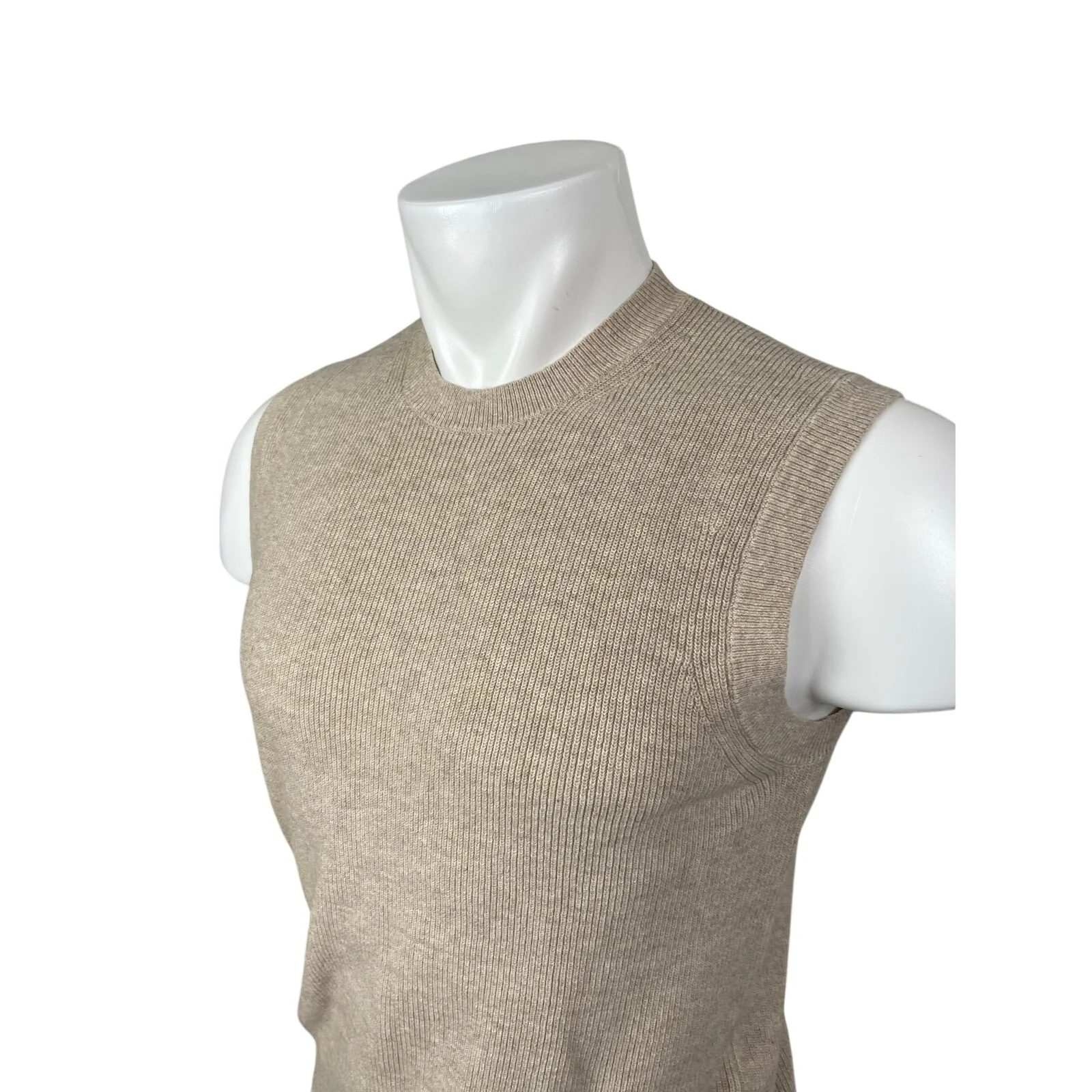 Uniqlo Gauge Ribbed Knit Men's Crew Neck Sleeveless Tank Sweater Vest Top Sz XS - Image 2