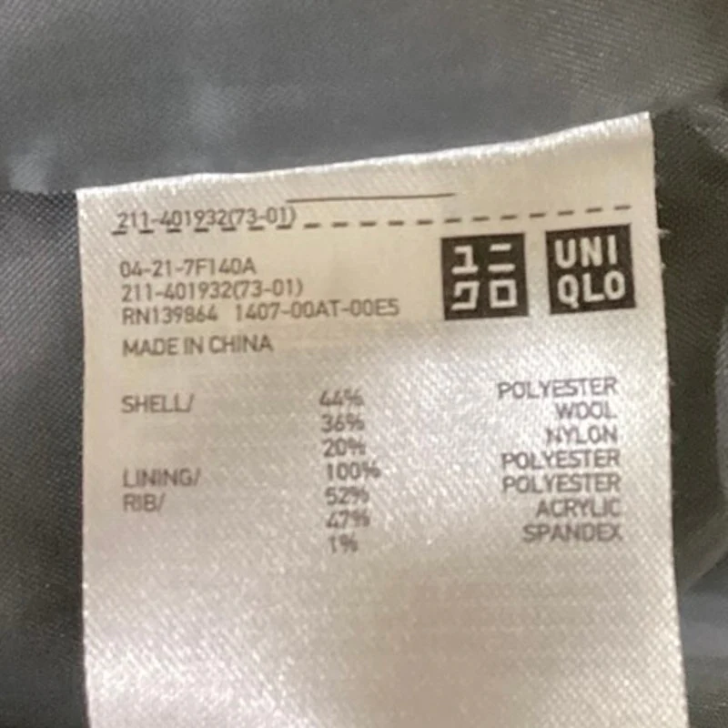 Uniqlo Gray Wool Blend Snap Buttons Long Sleeve Varsity Bomber Jacket Size M - Image 4