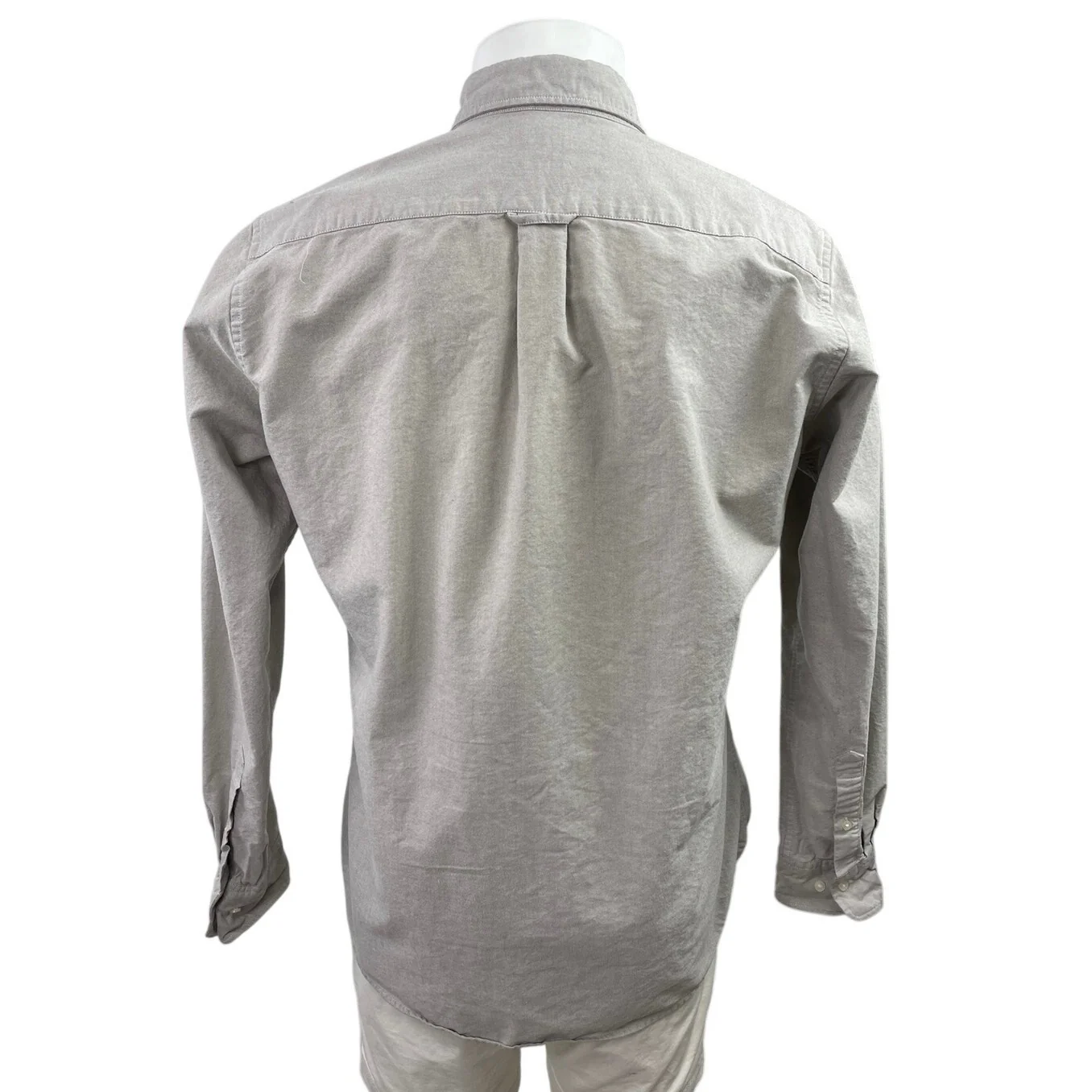 Uniqlo Men's Gray Chambray Long Sleeve Collared Casual Button Down Shirt Top L - Image 3