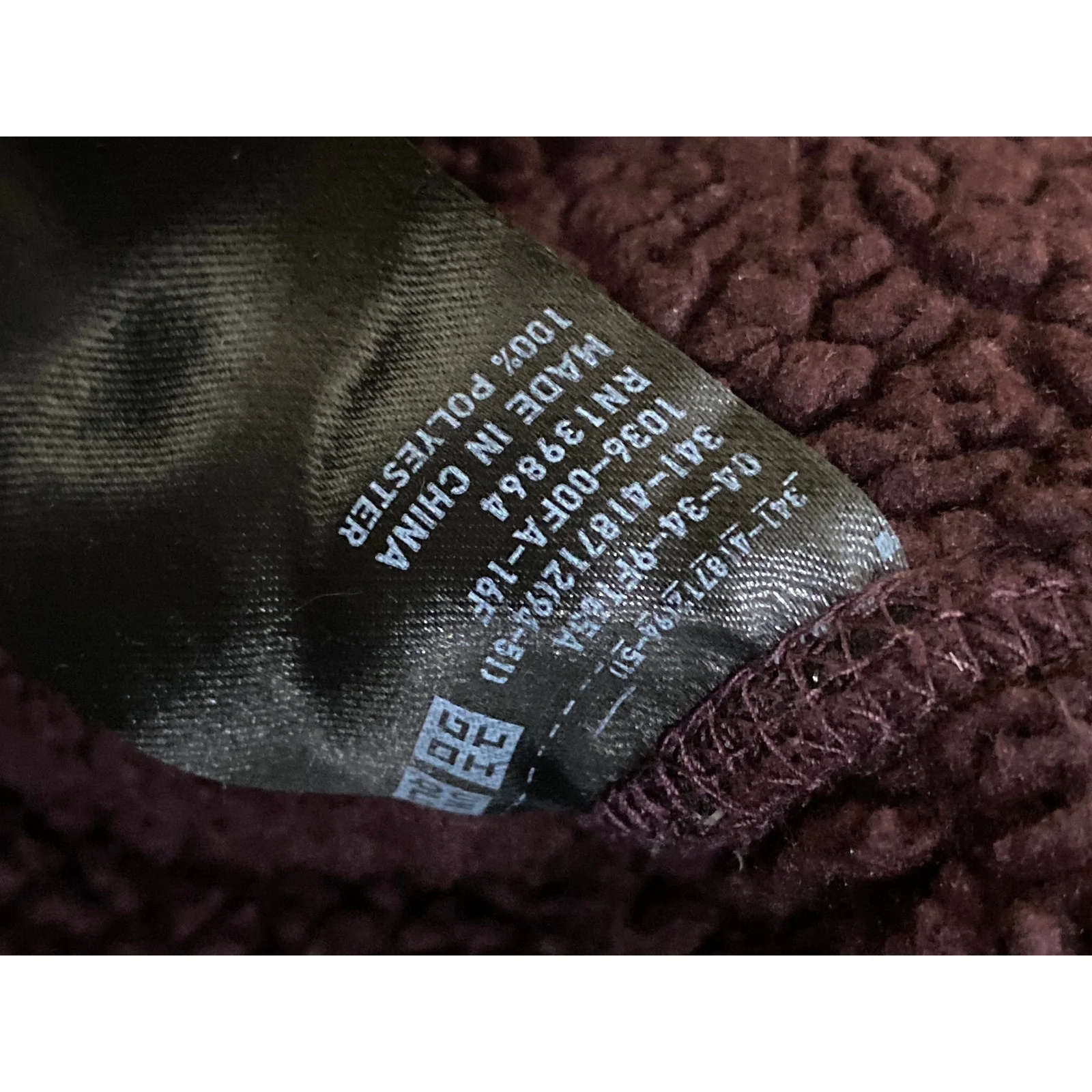 Uniqlo Mens Red Burgundy Furry Fleece Full Zip Long Sleeve Sweater Jacket Size M - Image 3