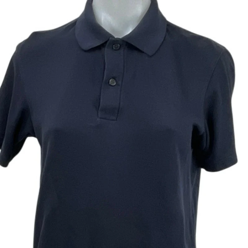 Uniqlo Women's Black Short Sleeve Slit Collared Golf Tennis Polo Shirt Top Sz XS - Image 2