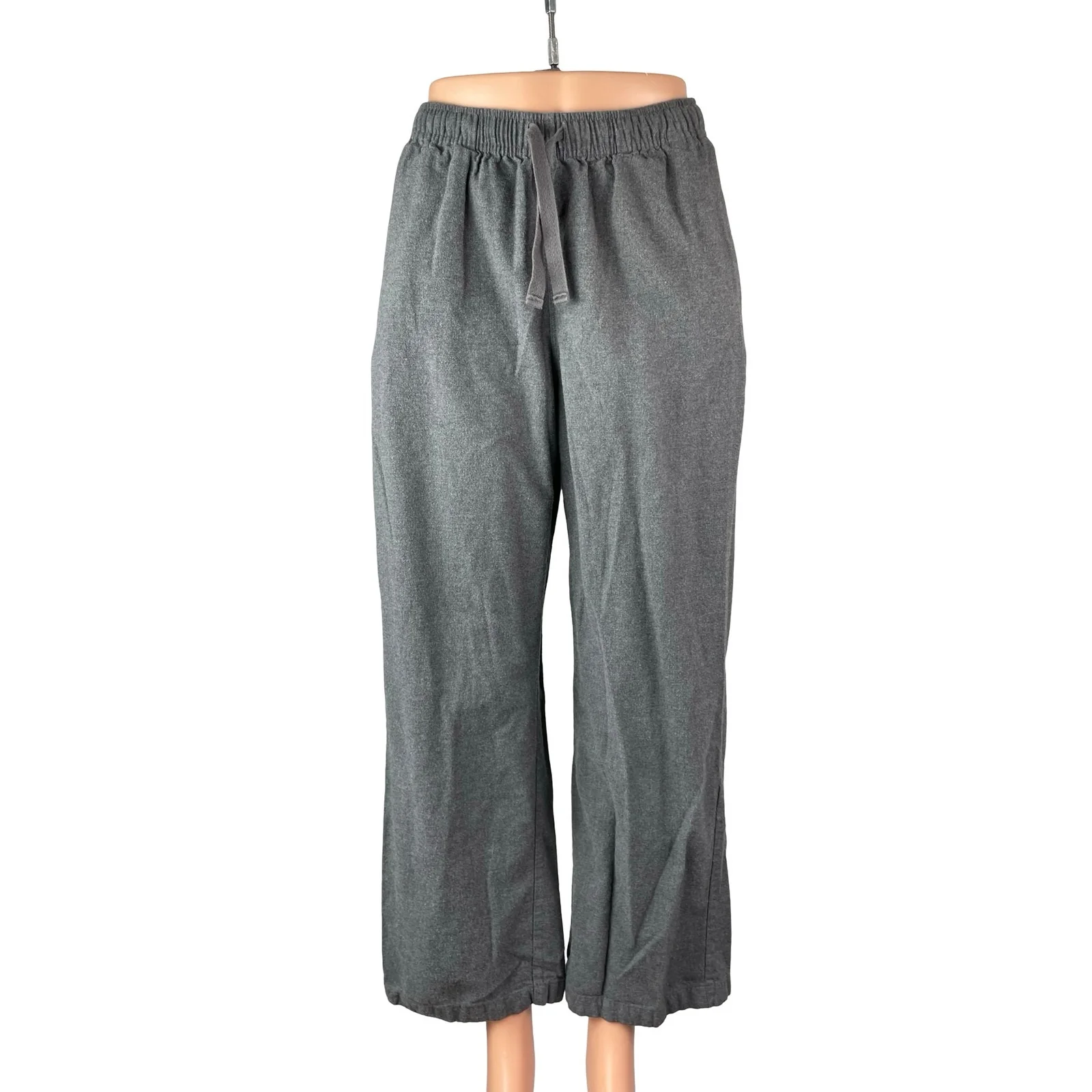 Uniqlo Women's Gray Drawstring Wide Leg High Rise Lounge Trousers Pants Size S