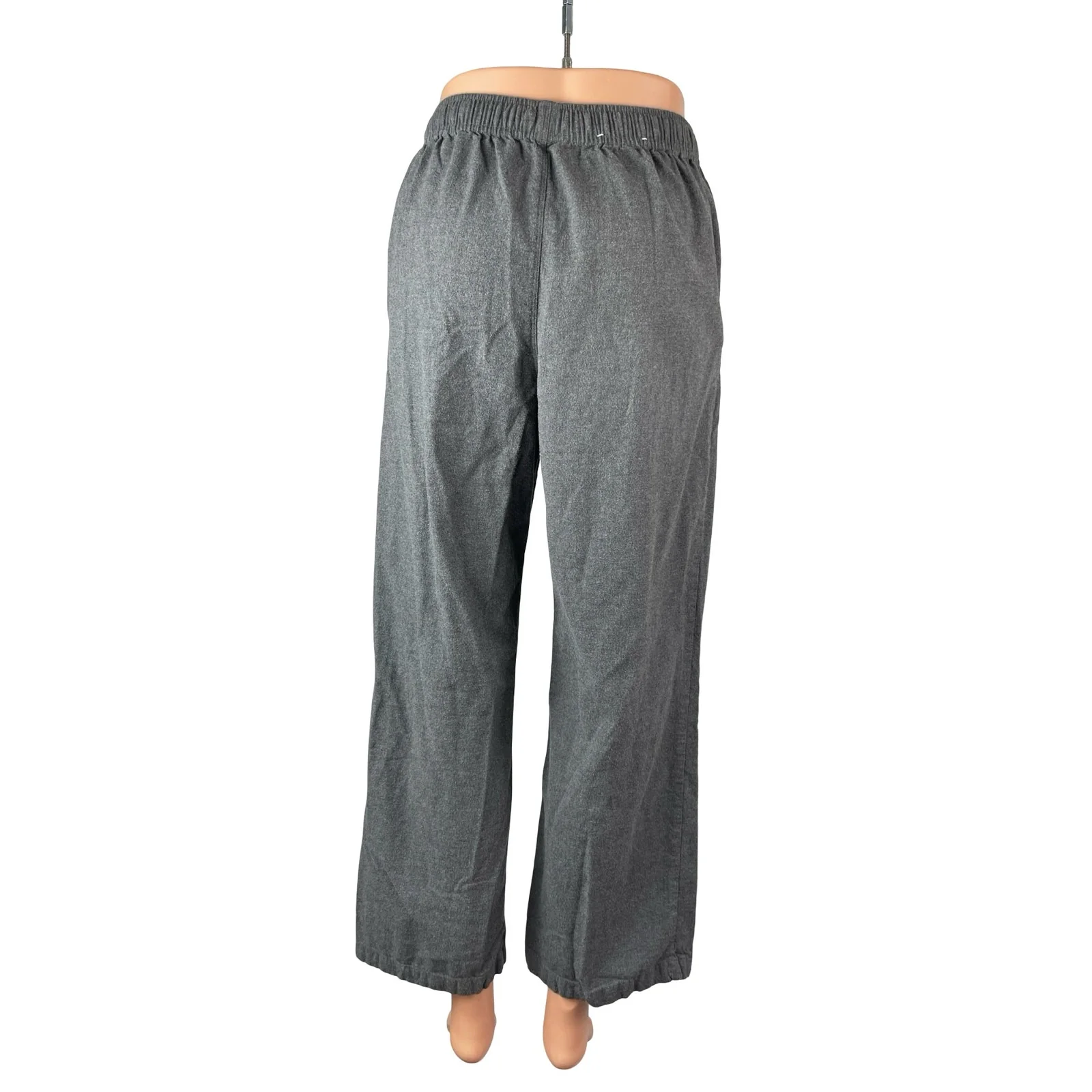 Uniqlo Women's Gray Drawstring Wide Leg High Rise Lounge Trousers Pants Size S - Image 3