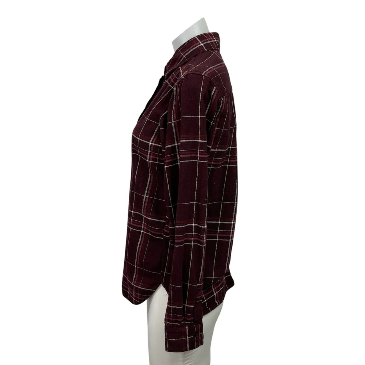 Uniqlo Womens Red Plaid Flannel Check Long Sleeve Button Down Shirt Top Size S - Image 2