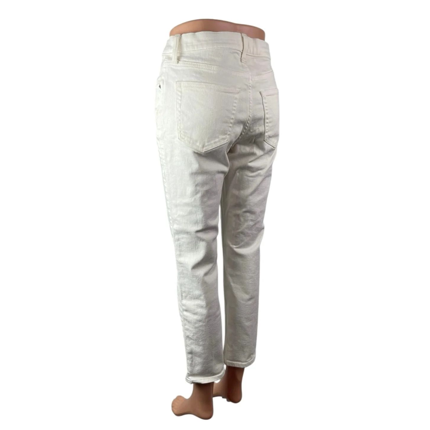 Uniqlo Women's White Mid Rise Straight Tapered Ankle Denim Jeans Pants Size 25 - Image 2