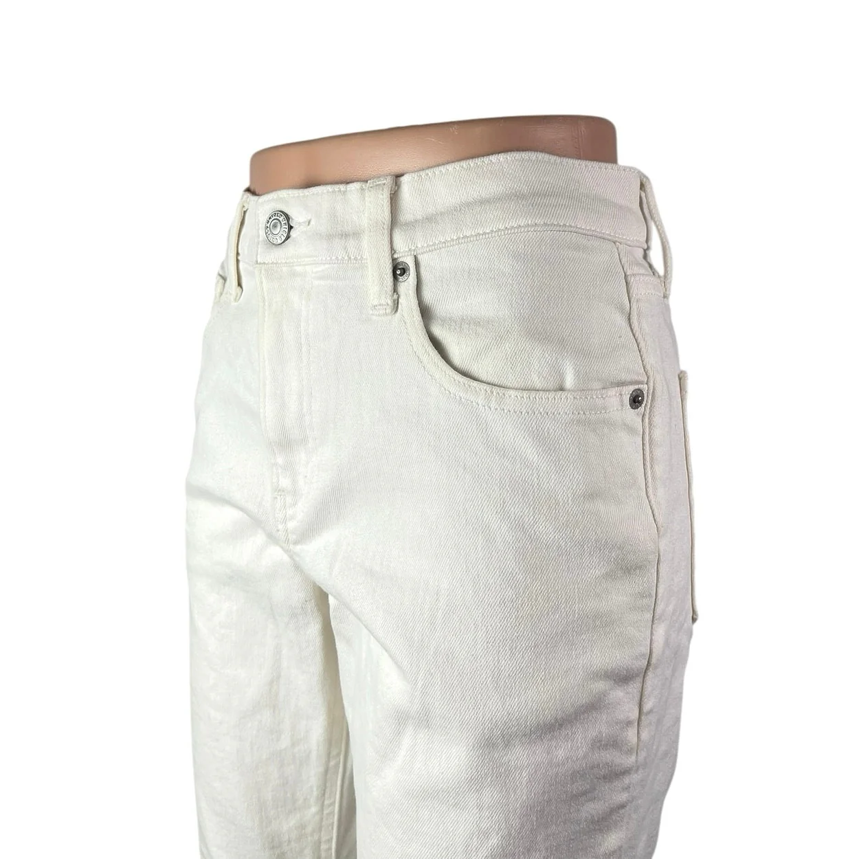 Uniqlo Women's White Mid Rise Straight Tapered Ankle Denim Jeans Pants Size 25 - Image 3