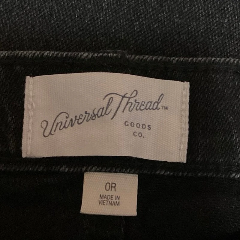 Universal Thread NWT Black Washed Cotton Stretch 90s Straight Leg Jeans Size 0 - Image 4