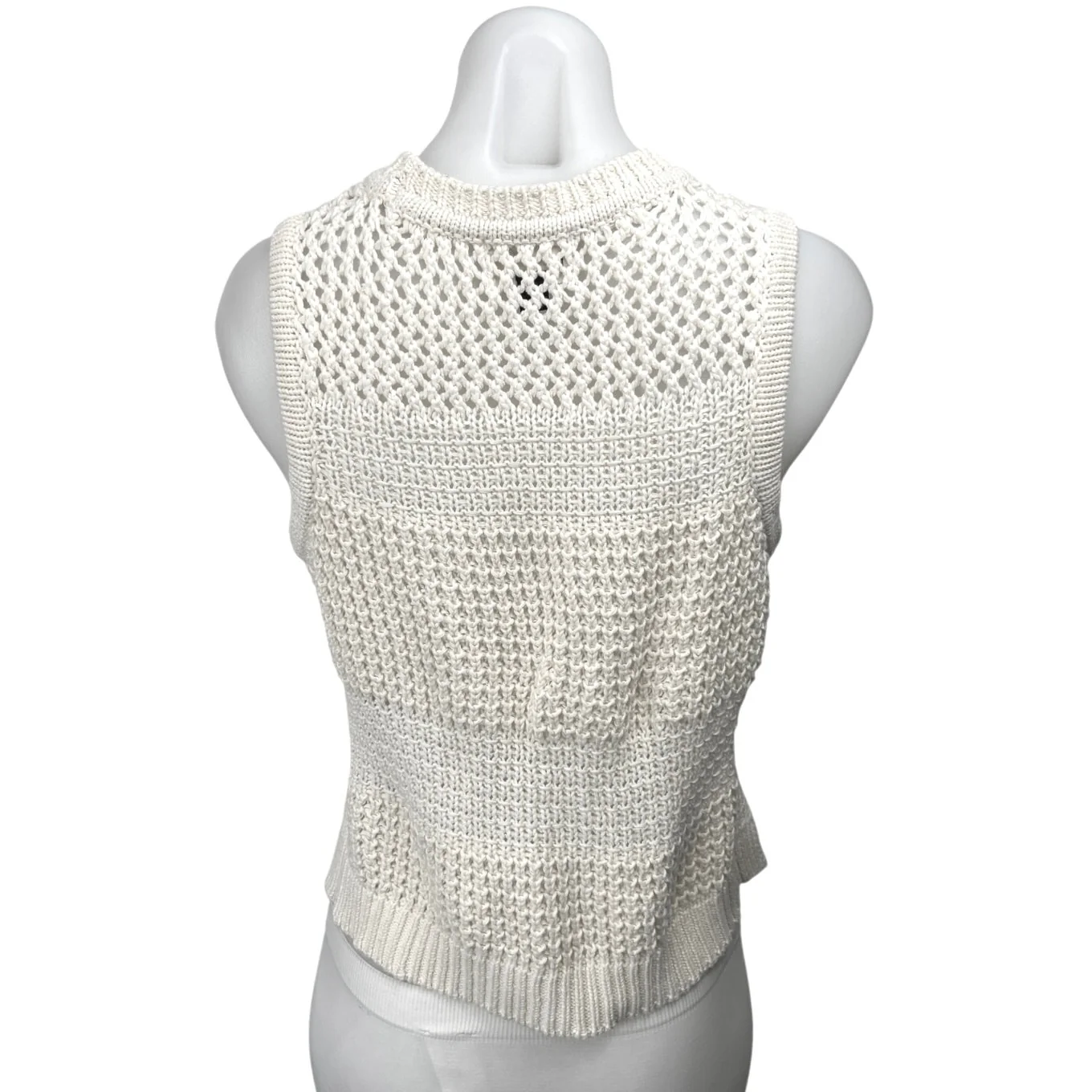 Universal Thread White Crochet Knit Sleeveless Pullover Crop Tank Top Cover Up S - Image 2