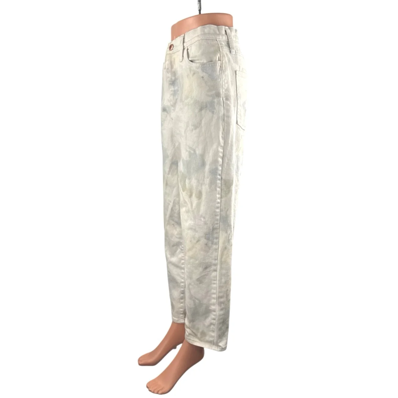 Universal Thread Women's Watercolor Floral Pastel Straight Crop Denim Jeans Sz 4 - Image 2