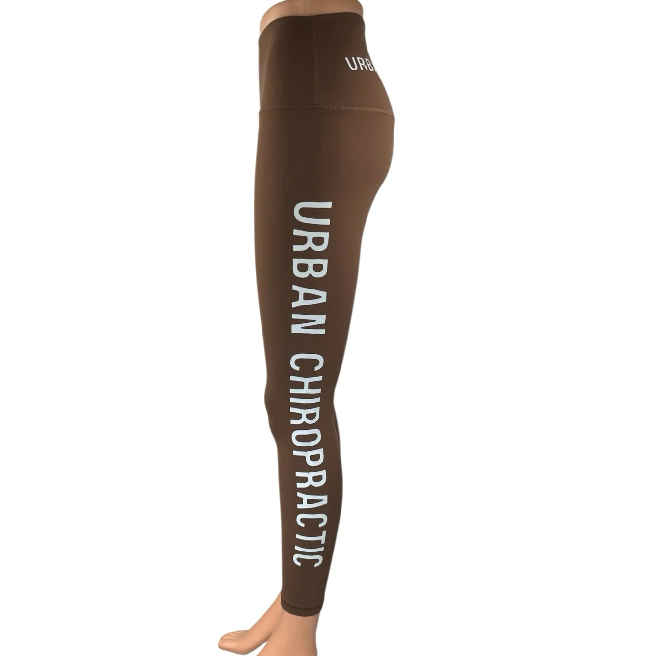 Urban Chiropractic Brown Spell Out Logo Yoga Athletic Leggings Pants Size S - Image 2