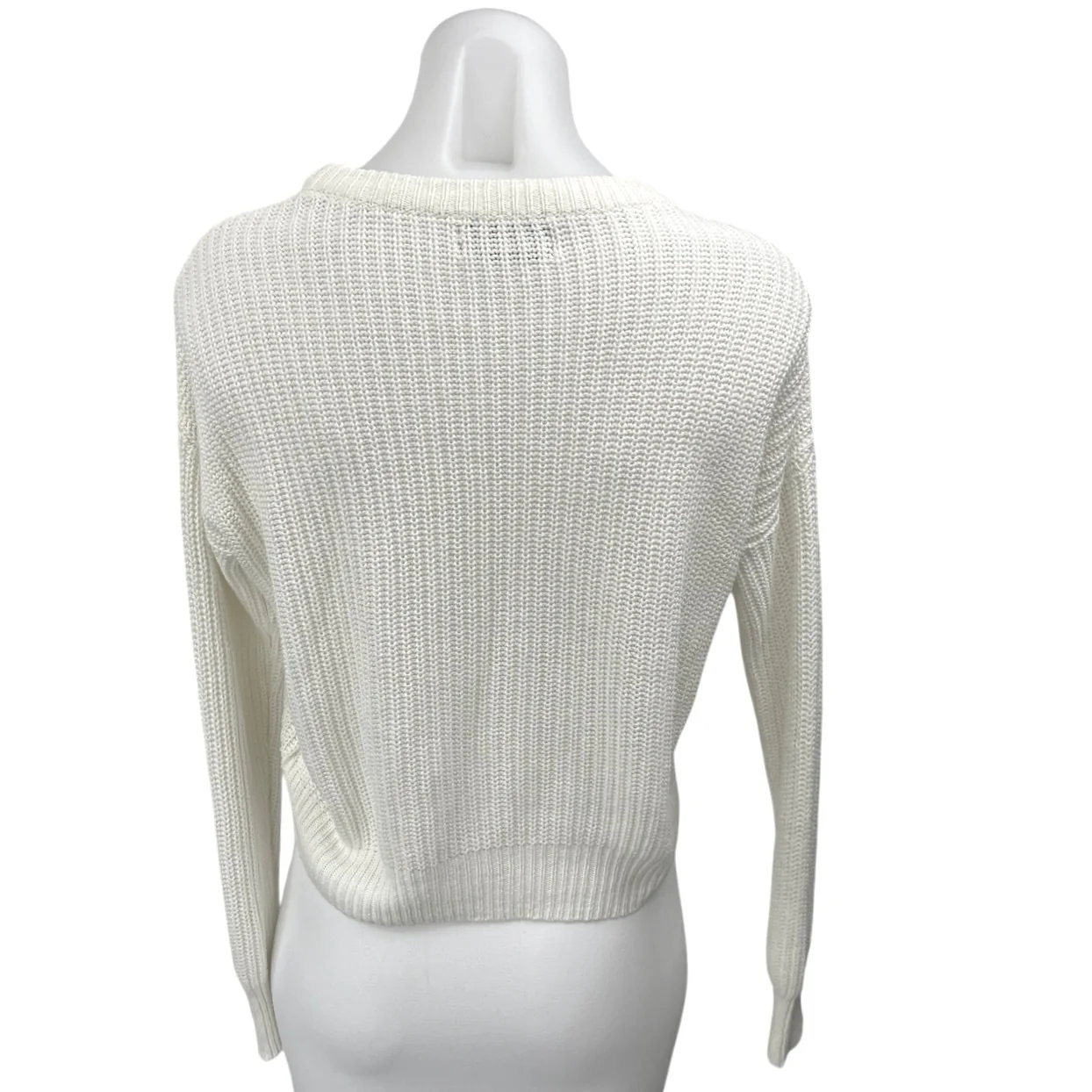 Urban Outfitters Andi Cream White Knitted Long Sleeve Pullover Sweater Top Sz XS - Image 2
