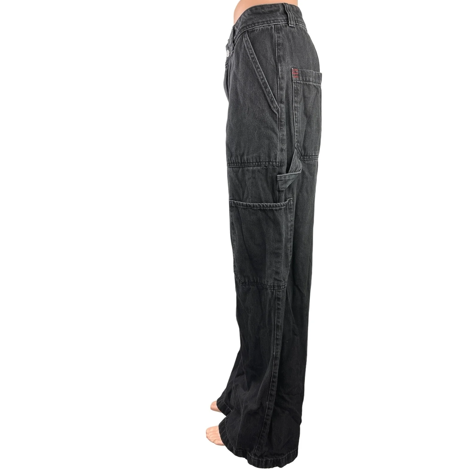Urban Outfitters BDG Black High Rise Wide Leg Carpenter Cargo Denim Jeans Sz 29 - Image 2