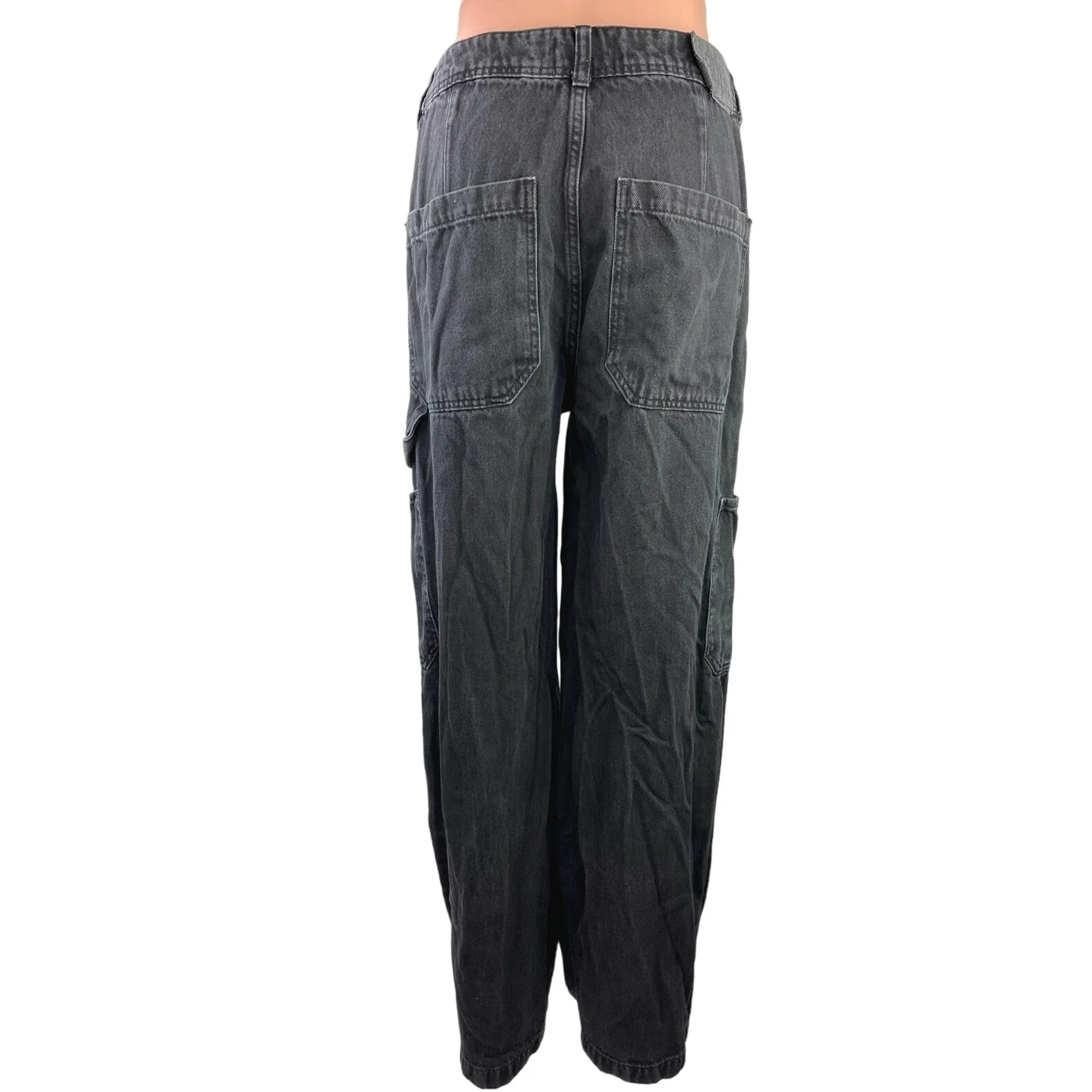 Urban Outfitters BDG Black High Rise Wide Leg Carpenter Cargo Denim Jeans Sz 29 - Image 3