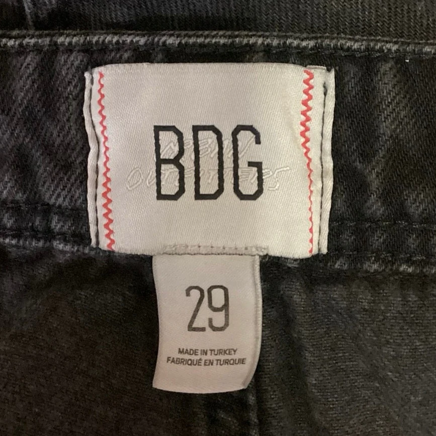Urban Outfitters BDG Black High Rise Wide Leg Carpenter Cargo Denim Jeans Sz 29 - Image 4