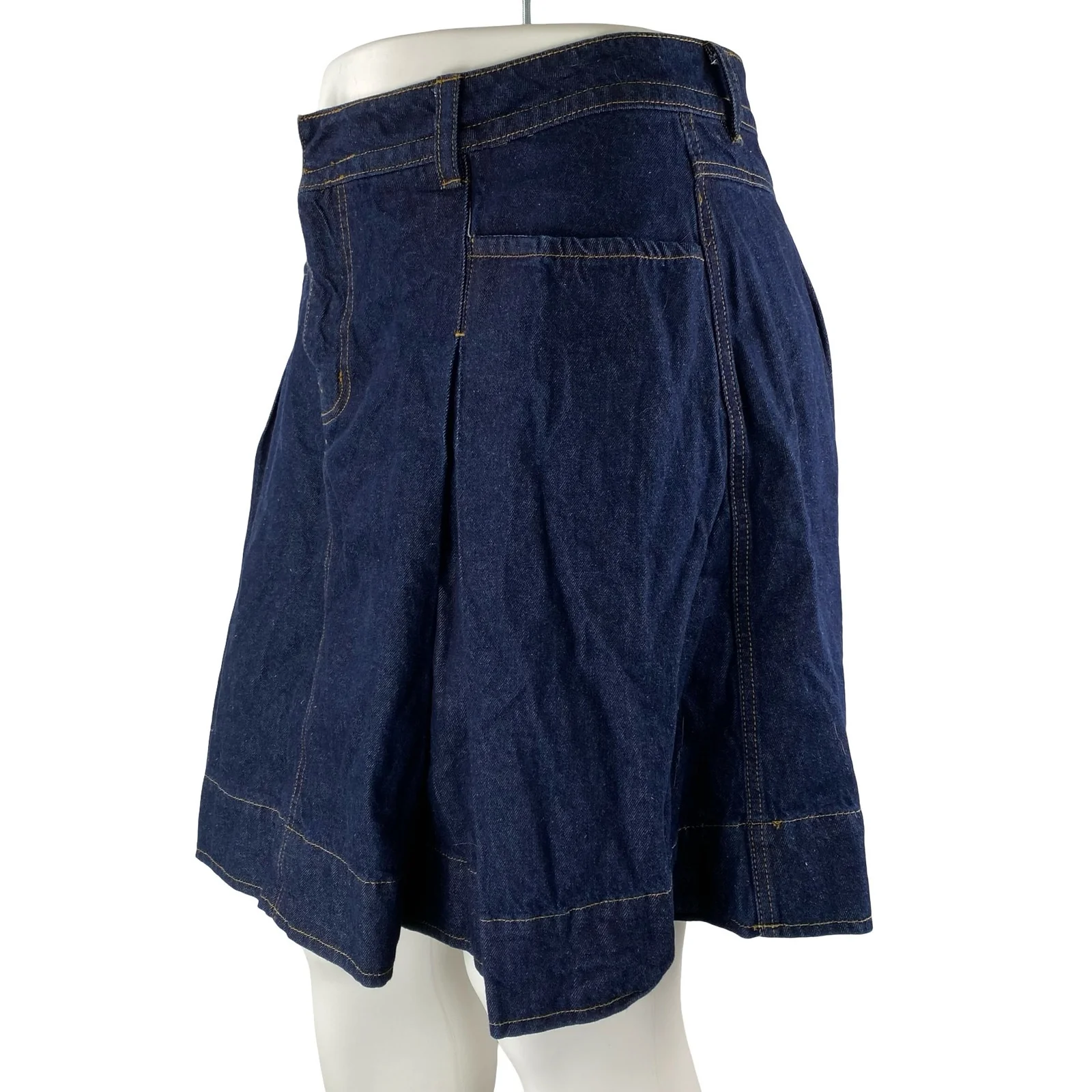 Urban Outfitters BDG Bookworm High Rise Pleated Mini Flare A-Line Denim Skirt L - Image 2