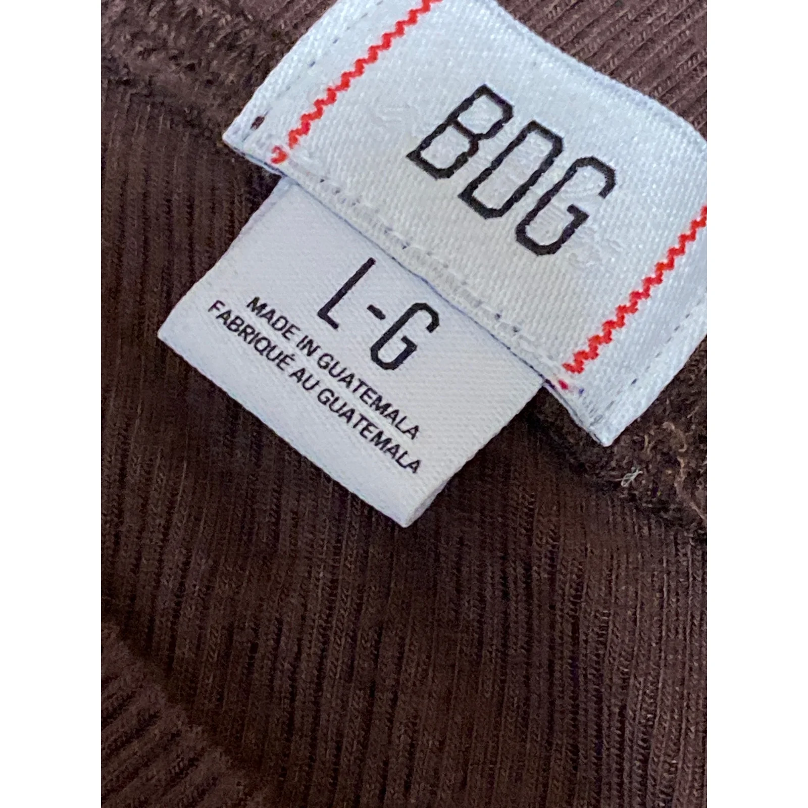 Urban Outfitters BDG Brown Ribbed Knit V Neck Long Sleeve Crop Sweater Top Sz L - Image 3