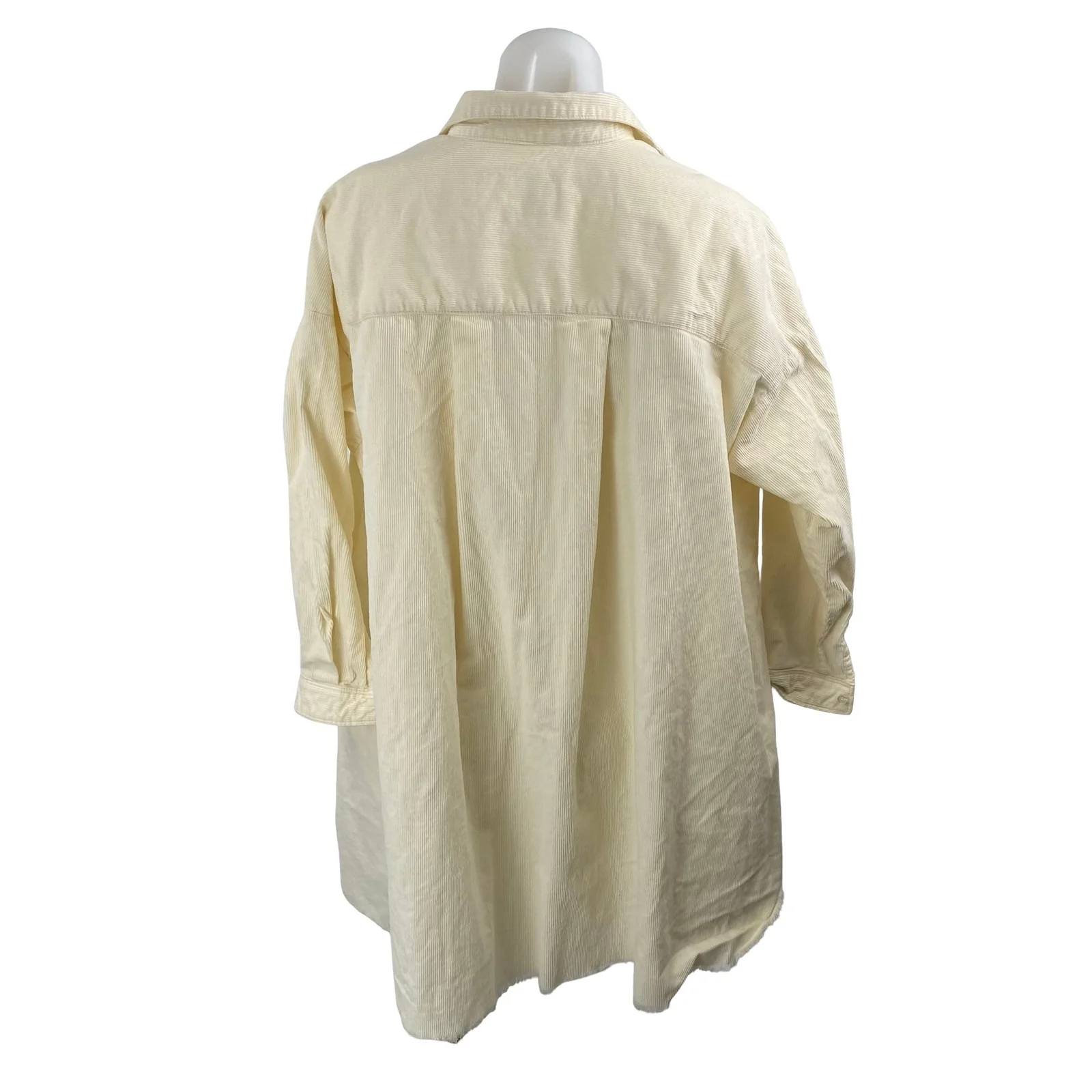 Urban Outfitters BDG Cream Ribbed Collar Long Sleeve Midi A-Line Shirt Dress XS - Image 4