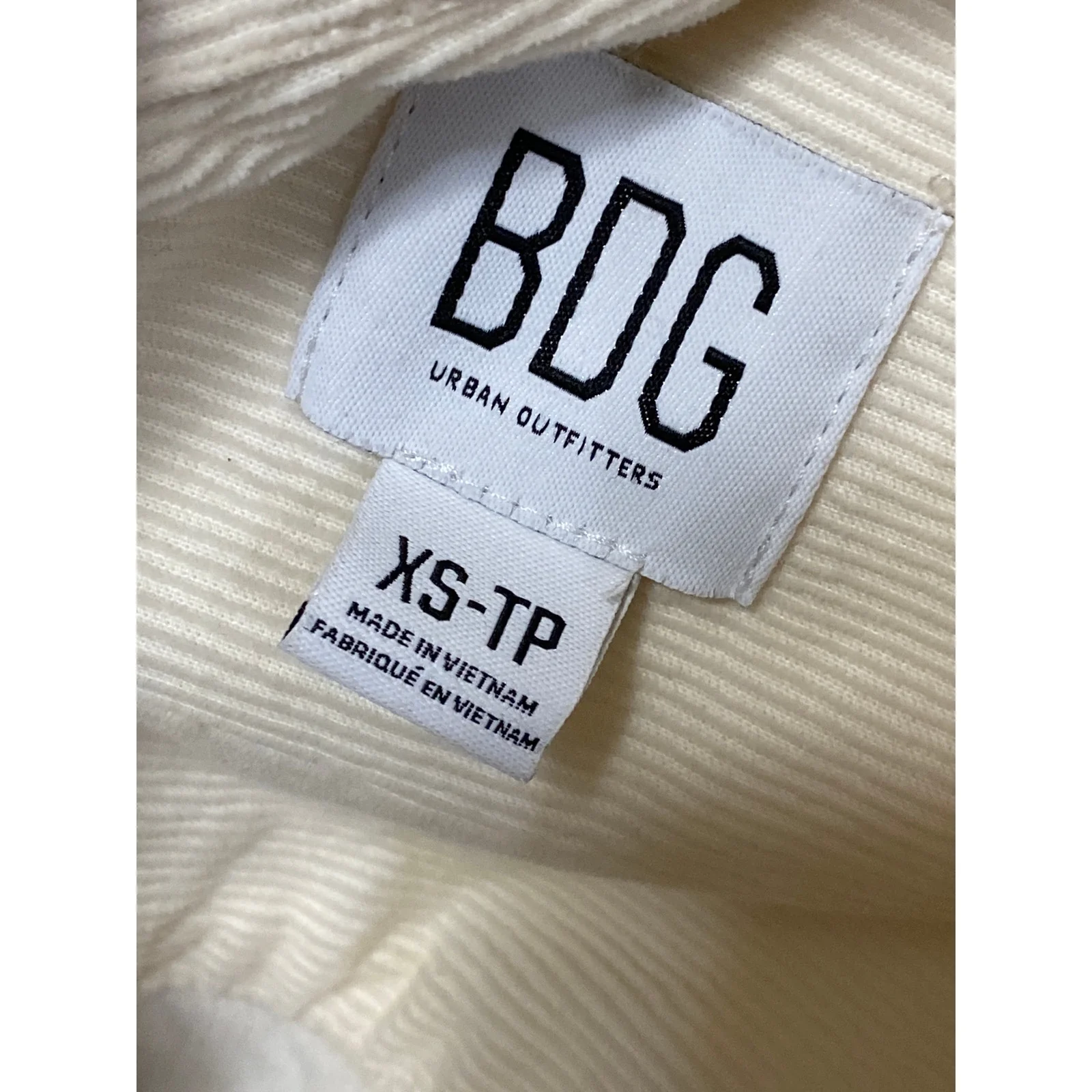 Urban Outfitters BDG Cream Ribbed Collar Long Sleeve Midi A-Line Shirt Dress XS - Image 5