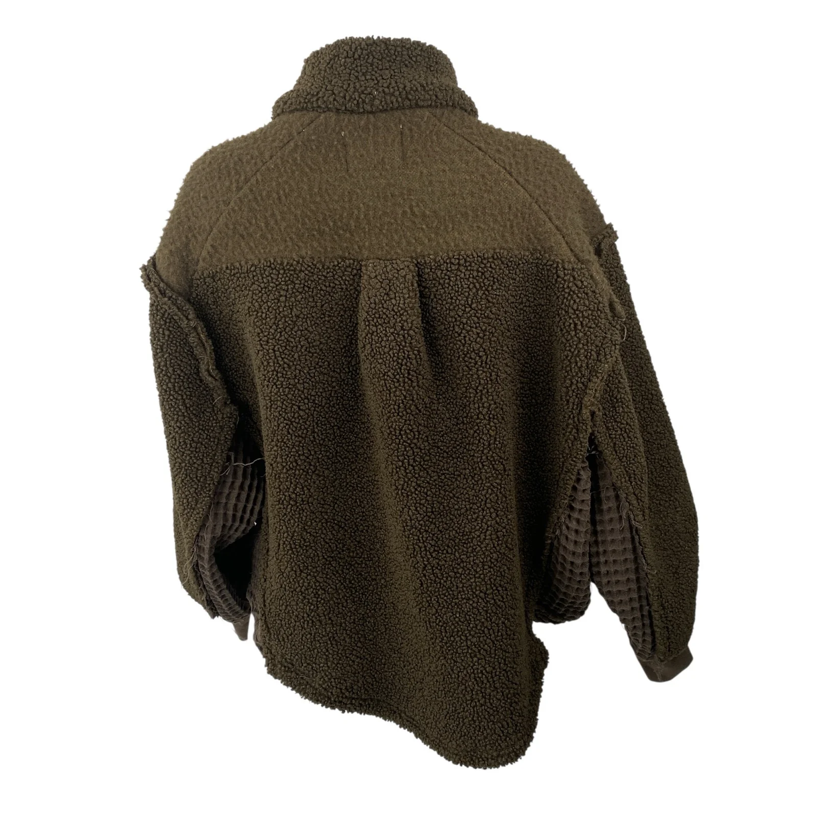 Urban Outfitters BDG Kas Sherpa Fleece Brown Mock Neck Long Sleeve Coat Jacket S - Image 4