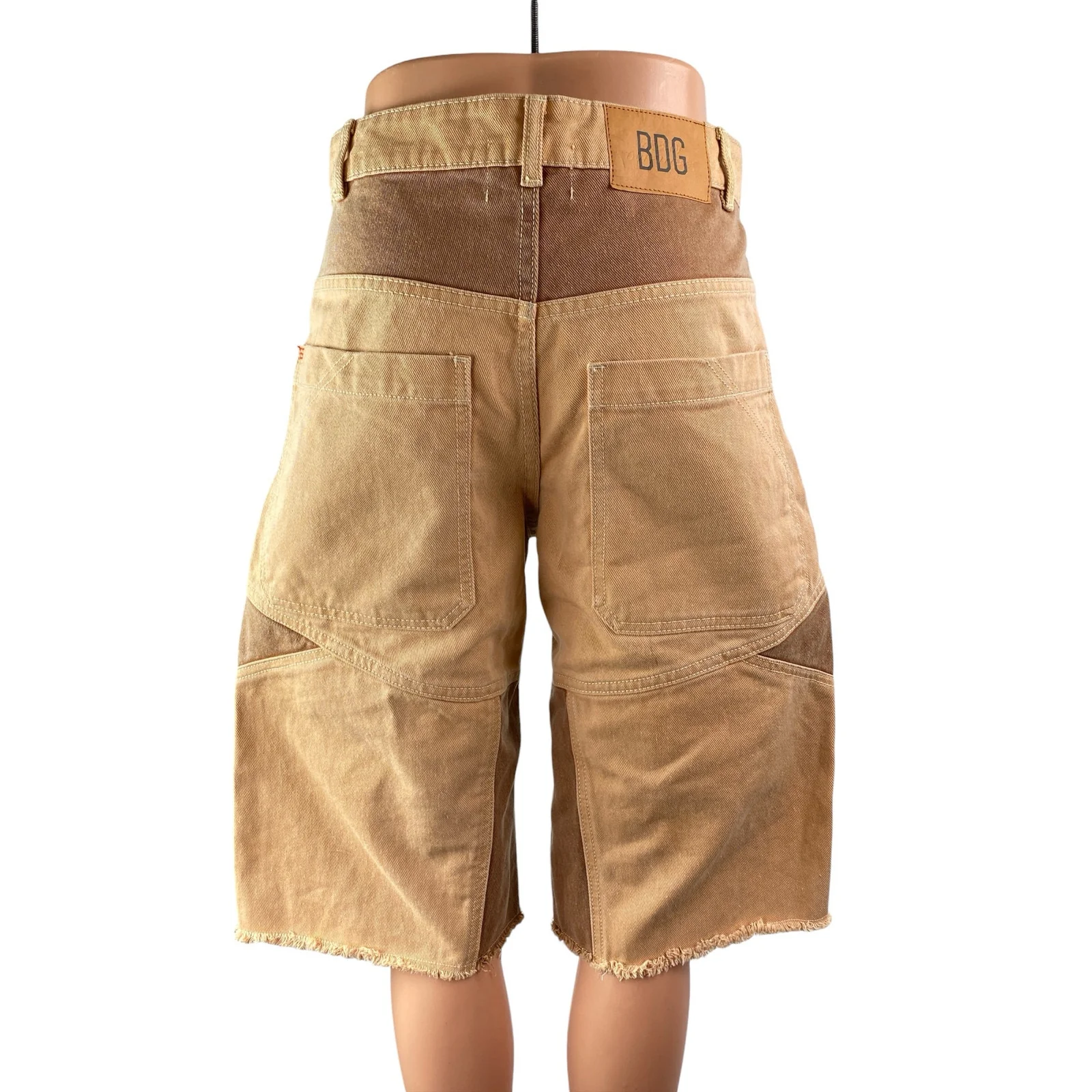 Urban Outfitters BDG Skater Girl Brown Seamed High Rise Denim Bermuda Shorts 24 - Image 2