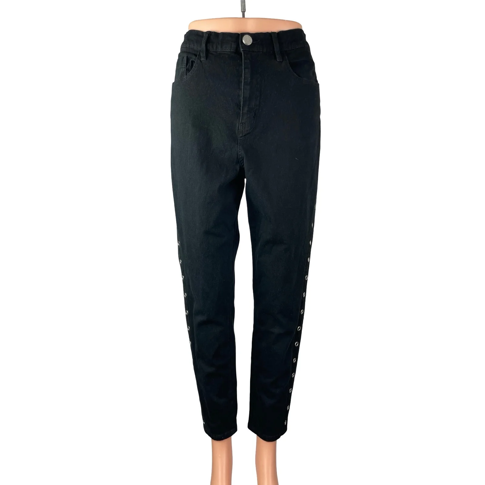 Urban Outfitters BDG Twig High Rise Cropped Women's Black Ring Denim Jeans 32
