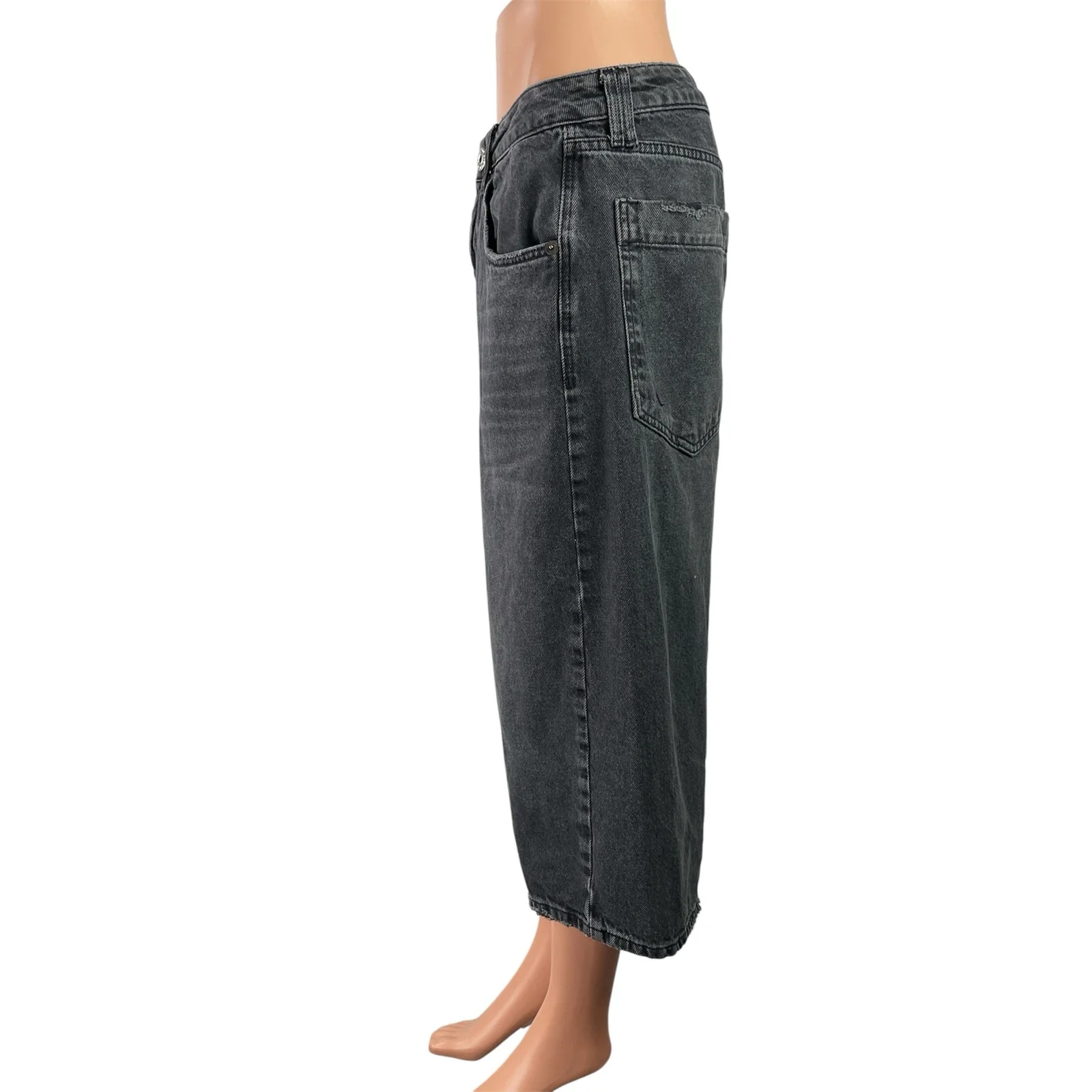Urban Outfitters BDG Women's Black High Rise Wide Leg Baggy Crop Denim Jeans 27 - Image 2