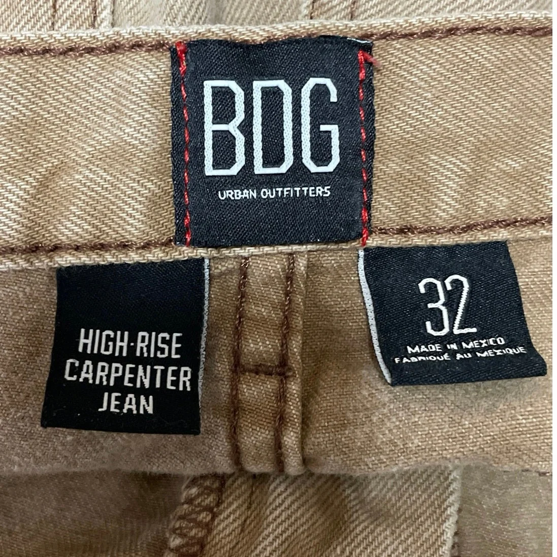 Urban Outfitters BDG Women's Tan High Rise Baggy Carpenter Denim Jeans Size 32 - Image 4