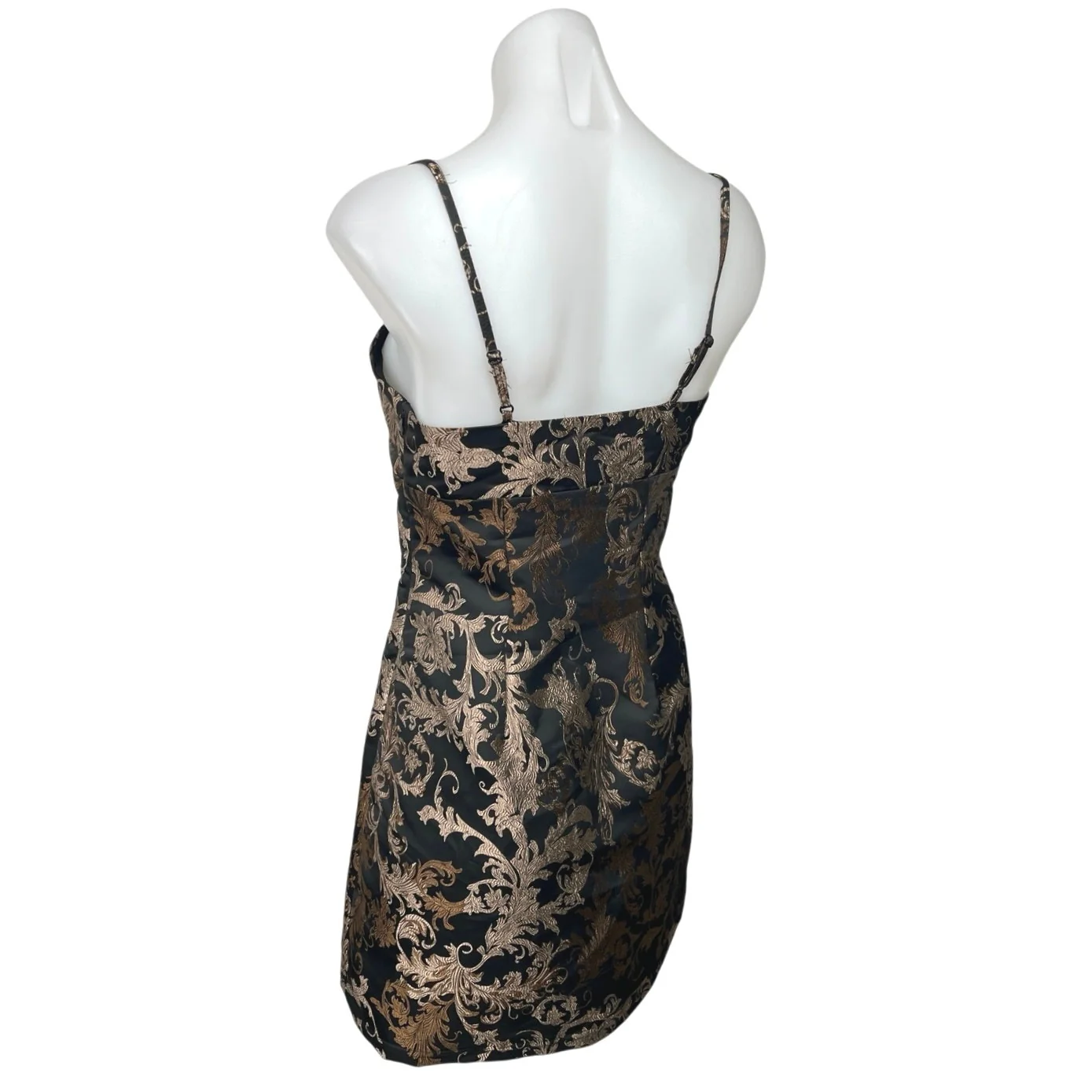Urban Outfitters Black Beige Jacquard Print Sleeveless Cami A Line Mini Dress S - Image 2