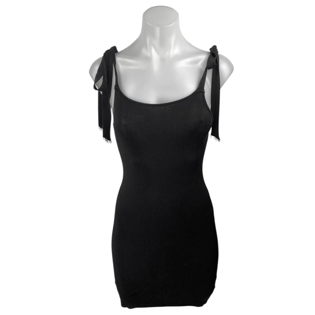 Urban Outfitters Black Sleeveless Tie Strap Cami Camisole Mini Bodycon Dress S