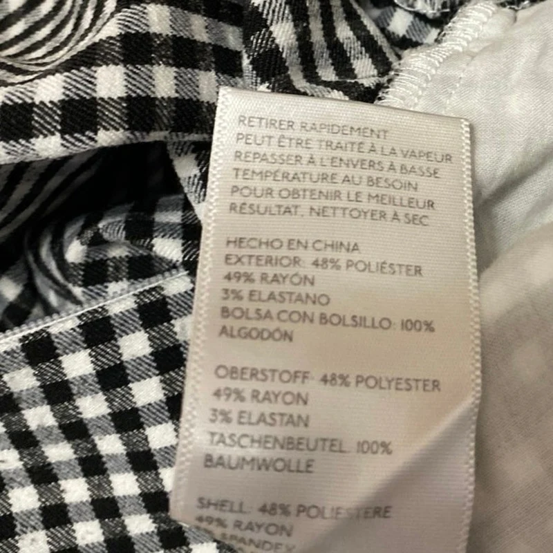 Urban Outfitters Black White Gingham Checkered Pocket A Line Mini Skirt Size S - Image 5