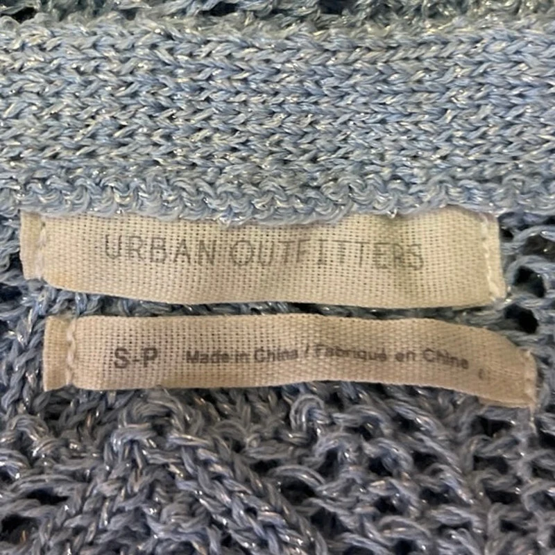 Urban Outfitters Blue Metallic Knit Long Sleeve Button Up Cardigan Sweater Top S - Image 3
