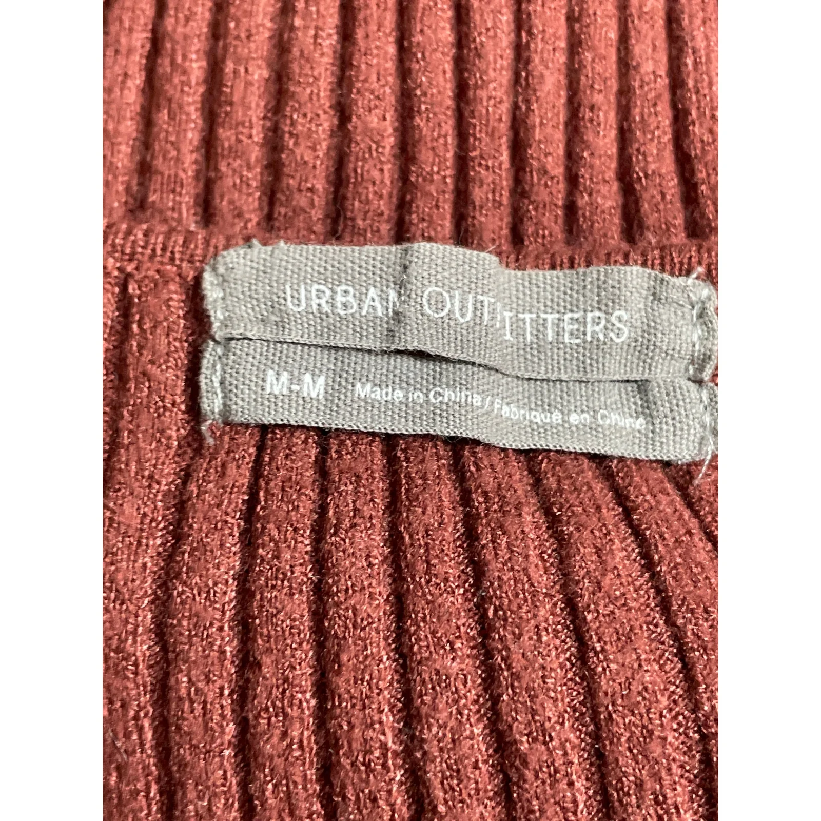 Urban Outfitters Brown Ribbed Knit Long Sleeve Bustier Corset Crop Top Size M - Image 5