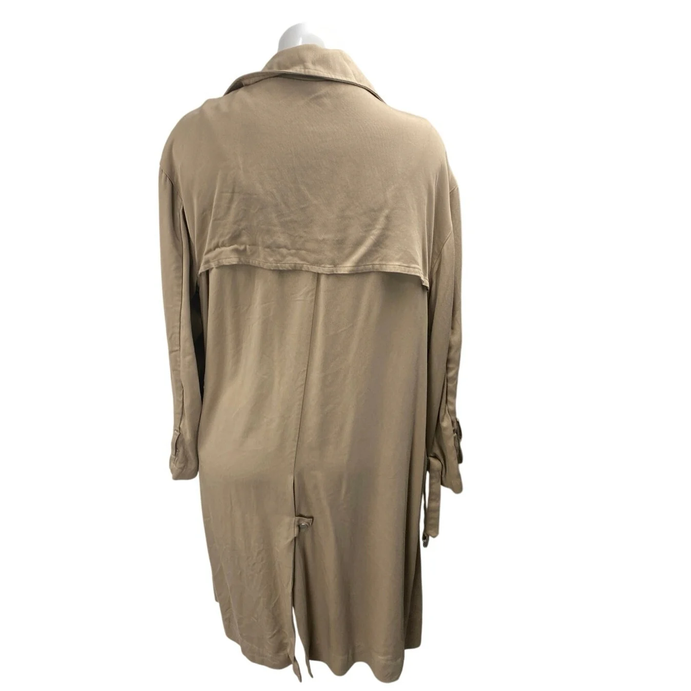 Urban Outfitters Brown Tan Open Front Long Sleeve Trench Overcoat Jacket Size M - Image 2