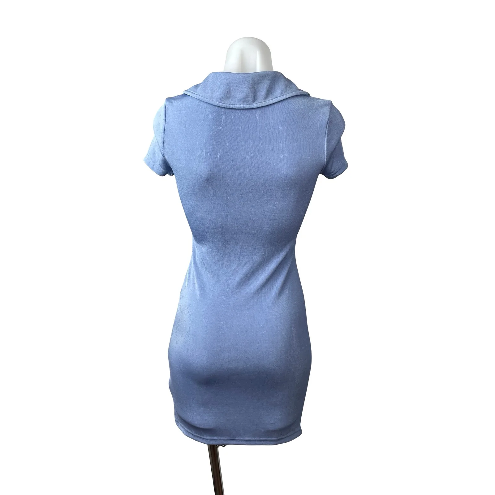 Urban Outfitters Christy Keyhole Collared Short Sleeve Mini Bodycon Dress Sz S - Image 4